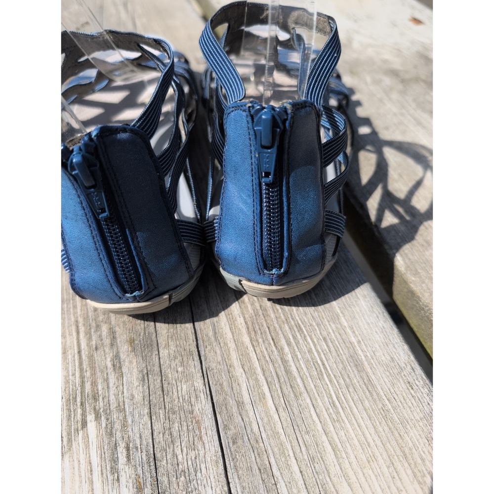 Baretraps Samina Women's 9.5M Navy Blue Gladiator Sandals Strappy Zip - Picture 5 of 8